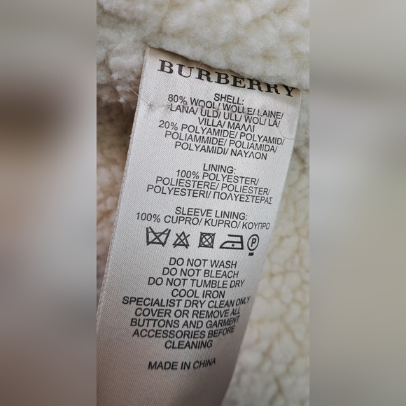 Burberry Brit Women's Wool Jacket Nova Check Faux Shearling Winter Bomber 12 US - Picture 13 of 16